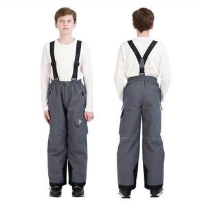 NWT KID'S Grey Snowpants w/suspenders
